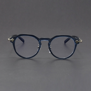Nuevas <span class=keywords><strong>monturas</strong></span> <span class=keywords><strong>de</strong></span> <span class=keywords><strong>gafas</strong></span> <span class=keywords><strong>de</strong></span> marca para hombres <span class=keywords><strong>de</strong></span> moda Bloqueo <span class=keywords><strong>de</strong></span> luz azul Transparente Azul Pequeño Aleación redonda Pc Lentes <span class=keywords><strong>Monturas</strong></span> - Product Image 5