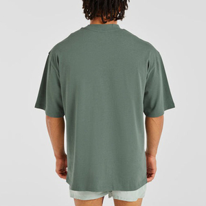 Venta al por mayor de alta calidad de algodón liso camiseta en blanco ligero de gran tamaño de impresión de logotipo personalizado de hombro caído Camiseta para los hombres - Product Image 6