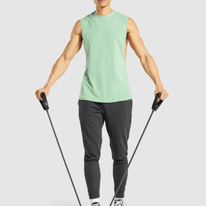New Arrival Men's Gym Tank Top Custom Printed Stylish Casual Muscle Style High Quality 100% Cotton Quick Dry Breathable Knitted - Product Image 4