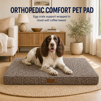 Lit pour chien et chat en chenille douce avec option lin, design moderne uni, garnissage en éponge confortable, support en forme d'œuf, taille XL, plusieurs couleurs
