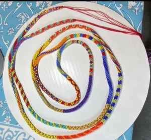 Collar de Cuentas de Vidrio Verde Hecho a Mano con Colgante en Forma de Bola, Cadena de Cuerda, Joyería de Moda Vintage para Mujer - Product Image 4