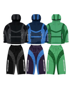 Survêtement de haute qualité 2 pièces Pantalon à cordon et veste à capuche 100% nylon Panneaux de logo DTF Travail Coupe-vent Survêtement - Product Image 1