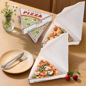 Caja de Embalaje para <span class=keywords><strong>Pizza</strong></span> Triangular Mini, para Entrega a Domicilio, Impresa, al por Mayor - Product Image 1