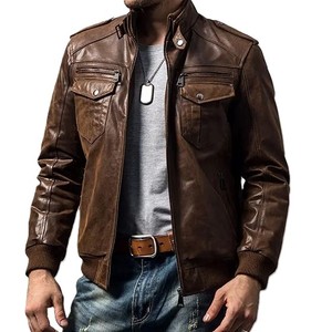 Veste tendance et élégante à multiples poches pour hommes, fabrication de vêtements en gros, veste de mode personnalisée, col montant, vestes en peau de mouton - Product Image 4