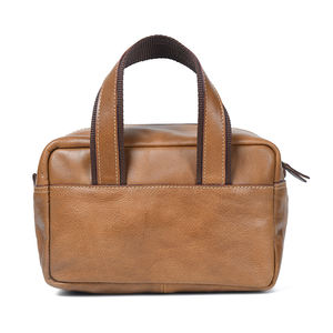 Sac de voyage personnalisé de grande capacité Rangement portable Trousse de toilette en cuir véritable au meilleur prix - Product Image 6