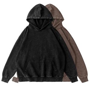 Sweat-shirts à capuche zippés 100 % coton pour hommes, coupe ample de haute qualité, broderie 3D, motif uni, impression numérique, logo frontal – Vente en gros - Product Image 1