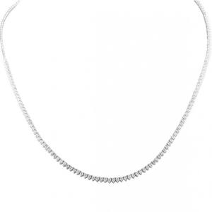 Factory <b>Custom</b> <b>Jewelry</b> Chain Necklace Round Brilliant Cut 2 Carat Three-prong Tennis Necklace Design Continuing Halfway Around - Product Image 1