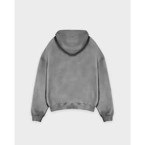 <b>Mens</b> Vintage Washed <b>Grey</b> Hooded <b>Sweatshirt</b> Custom Logo Mineral Wash Long Sleeve Trackstar OEM Private Label - Product Image 5