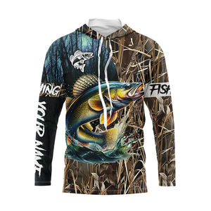 Jersey de pesca de manga larga para hombre, sudaderas con capucha de verano transpirables, secado rápido, 2025 poliéster, sublimación DTF, 100% - Product Image 4