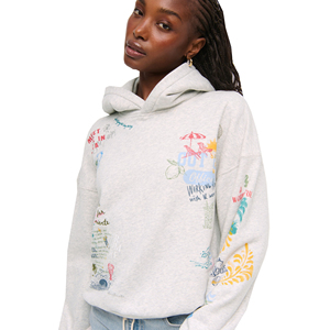 Sweat à capuche oversize décontracté pour femme en coton 100% avec imprimé sur l'avant - Product Image 3