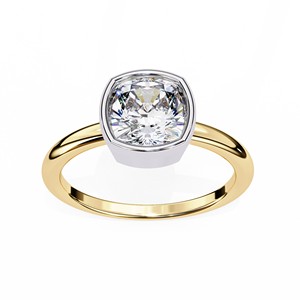 Bague de fiançailles en diamant naturel de qualité supérieure, taille coussin, plaqué or 14 carats, certifiée IGI, pour mariages - Product Image 3