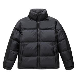 Blouson matelassé réversible imperméable noir à capuche pour homme, col montant, logo frontal, pour l'hiver et les températures froides, décontracté, tricoté, 2026 - Product Image 2