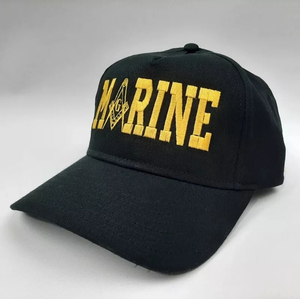 Mason Masonic Marines Service Veteran Men's Ball Cap Embroidered Black Regalia Cap Embroidery Letter Hip Hop Custom <b>Hats</b> - Product Image 1