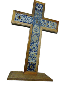 Eco-Friendly High Quality Enamel Wood Cross Wall-Mounted Home Office Decor Religious Intricate Engraved Polished Finish - Product Image 2