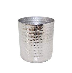 Bougeoir rond en aluminium avec argent martelé Design moderne Nickel Bougeoir pour mariage et décoration de Noël - Product Image 3