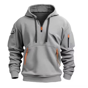 สเวตเตอร์ฝรั่งเศสเทอร์รี่สไตล์เมืองคลาสสิกทันสมัยมีฮู้ดแบบบล็อกสีมีฮู้ดปรับได้สวมใส่สบายทุกวันสำหรับฤดูหนาว ODM ดิจิตอล - Product Image 5