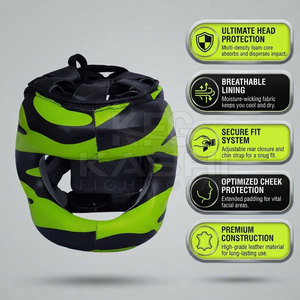 Protège-tête de boxe en cuir personnalisé avec rembourrage doux et caractéristiques de protection pour l'entraînement au kickboxing et à la boxe - Product Image 5