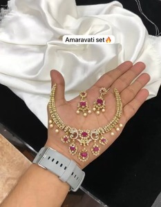 High Quality CZ Matte Finish <b>Necklace</b> Set For Women Ideal For Parties Indo Western <b>Necklace</b> With Earrings Luxury Finishing - Product Image 1