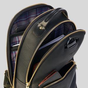 Sac à dos pour ordinateur portable en cuir noir unisexe avec fermeture à glissière, écologique et résistant à l'eau, grande capacité, style vintage, sac de voyage - Product Image 4