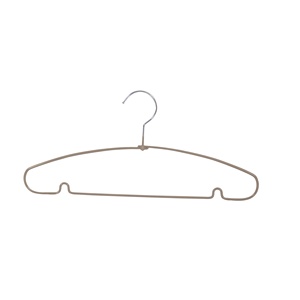 Lot de 10 cintres en métal recouverts de plastique, couleur Taupe - MSV. - Product Image 2