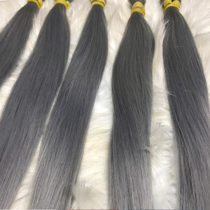 Vente en gros de cheveux humains vierges Remy vietnamiens cheveux gris longs et lisses à double tirage en vrac de haute qualité de vendeur de confiance - Product Image 5