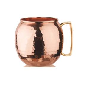 Taza de cobre de alto estándar Taza de cobre de metal de diseño martillado utilizada para tazas de cobre puro en el hogar Proveedor de tazas de India - Product Image 4