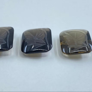 Quartz fumé, tête romaine, intaglio, forme antique, pierres précieuses cabochon en tailles assorties de 10x8 mm à 25x18 mm pour la fabrication de bijoux - Product Image 1