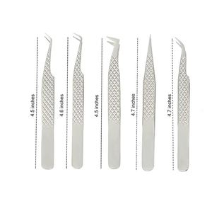 Kit de pinces à épiler d'extension de cils en gros outils de beauté ensemble de pinces à épiler pointues droites incurvées avec étui en cuir PU - Product Image 5