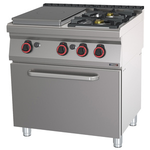 Horno de Gas GN 1/1 80 con Estufa de Gas de 2 Quemadores y Cubierta Sólida, Categoría de Producto: Estufas - Product Image 1