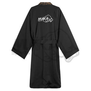 ชุดคลุมชกมวยแบบสั่งทำพิเศษ ปี 2025 สีดำคลาสสิกและลายเสือดาว ดีไซน์ AOP พร้อมขอบตัดสี ผ้าฝ้ายเนื้อนุ่ม ระบายอากาศได้ดี สำหรับผู้ใหญ่ - Product Image 5