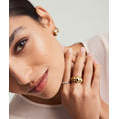 Anillo Puffy Charlotte Dorado, Anillo Vintage de Eternidad a la Moda con Incrustaciones Geométricas en Forma de Garra, Joyería Moderna con Forma de Número - Product Image 3