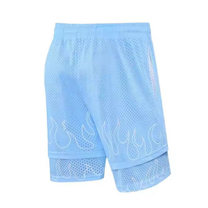 กางเกงขาสั้นเล่นยิมของผู้ชายกางเกงขาสั้นผ้าฝ้าย100% น้ำหนักเบาสำหรับผู้ชายกางเกงขาสั้นพิมพ์ลายแบบพ่นสีออกแบบใหม่ - Product Image 5