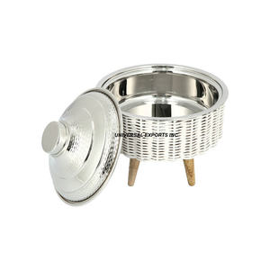 Olla de metal de último diseño con tapa martillada, cazuela de utensilios de cocina de forma redonda, calentador de alimentos de mesa de Venta caliente - Product Image 3