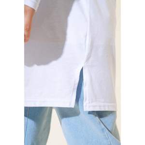 Túnica básica de manga larga para mujer en blanco-Blusa básica Camisa - Product Image 3