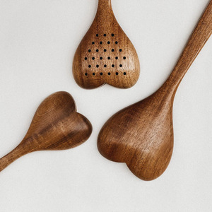 Cuchara en forma de corazón de diseño único de madera resistente cucharas de madera de alta calidad y cucharas de Skimmer - Product Image 3