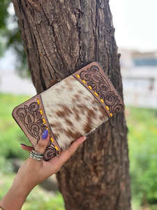 2024 fabricants à la mode haut de gamme concepteur en cuir taillé à la main à deux volets femmes grand portefeuille luxe carte porte-monnaie pochette - Product Image 5