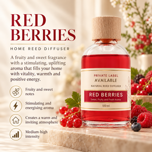 Diffusore di Aromi ai Bacche Rosse 100ml con Etichetta Privata OEM |   Deodorante per Ambienti Mikado, Fragranza per la Casa |   Spagna UE - Product Image 2