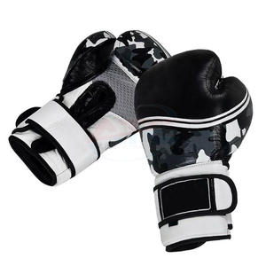 Guantes de boxeo profesionales Entrenamiento Guantes de combate de boxeo al por mayor Logotipo de impresión personalizado Guantes de boxeo Cuero de vaca sintético - Product Image 1