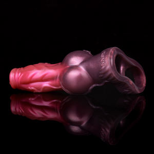 Gode réaliste pour chien Pénis en silicone Agrandir la manche Gode d'extension de bite Jouets sexuels avec préservatif noeud Godes pour hommes Retarder l'éjaculation - Product Image 5