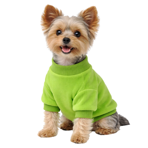 Bright Green Fleece Dog Sweatshirt Cozy Pullover Soft Warm Pet Clothing for Small Dogs Cold Weather Wear - Product Image 1