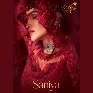 Le dernier nouveau tissu de filet de concepteur avec la fabrication lourde de collection de vêtements de fête de travail de broderie par Surat Gujarat - Product Image 1