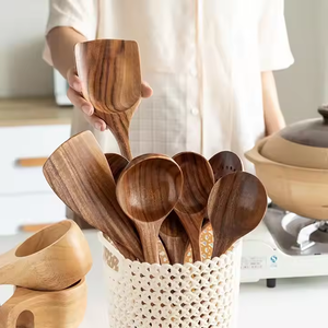 Kitchen Accessories Set Nonstick Teak Acacia Wood <b>Spatula</b> and <b>Wooden</b> Spoons for Cooking and Party Handcrafted by glowin fashion - Product Image 2