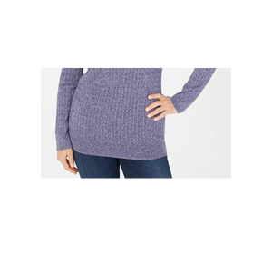 Cardigan in Cotone Traspirante a Collo Barca da Donna Karen Scott, Blu, Taglia XL, Lavorazione a Treccia, Ideale per la Stagione Autunno/Inverno - Product Image 3