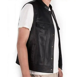 Gilet en cuir pour homme, confortable, respirant, chaud pour l'hiver, prix de gros, design unique - Product Image 3