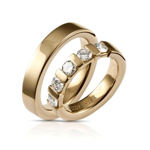 Venta al por mayor 22K oro amarillo redondo brillante corte diamante compromiso boda alianzas de moda para hombres y mujeres - Product Image 5