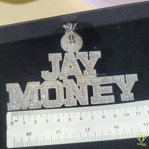 Plata 925 personalizada con VVS Lab Grown Diamond Exquisito Lujo Hip Hop Declaración Joyería Brillante Colgantes finos Encantos - Product Image 3