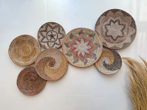 ¡Venta caliente 2025! Juegos para colgar en la pared decoración de material natural algas marinas ratán bambú diseño moderno único Hotel interior de la casa - Product Image 3