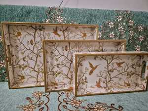 ชุดถาดเคลือบอีนาเมลแบบดั้งเดิมพร้อมงานศิลปะที่กำหนดเองสำหรับของขวัญรอมฎอนและเทศกาล - Product Image 3