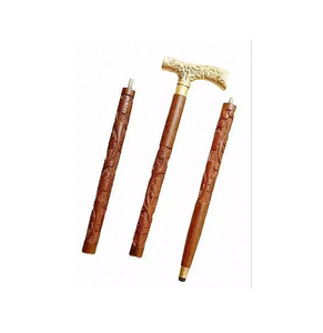 Canne de marche en bois de qualité supérieure avec poignée sculptée peinte à la main, facilitant la marche des personnes âgées avec aisance et dignité - Product Image 6