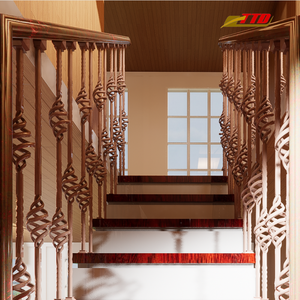 Decorative Iron <b>Stair</b> Railing Solutions with Durable <b>Stair</b> Parts Custom Metal Designs for Villa Homes 1 Year Warranty - Product Image 4
